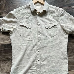 Taylor Stitch Western Short Sleeve, Natural. Sz 42 (L)